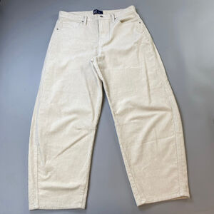 GAP Pants Corduroy Barrel Womens 12 31 Ecru 2025 Wide Wale Minimalist Capsule